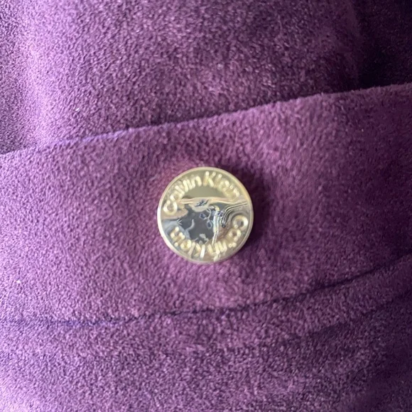 Calvin Klein Women's vegan Suede Plum Leather Jacket - Picture 4 of 7